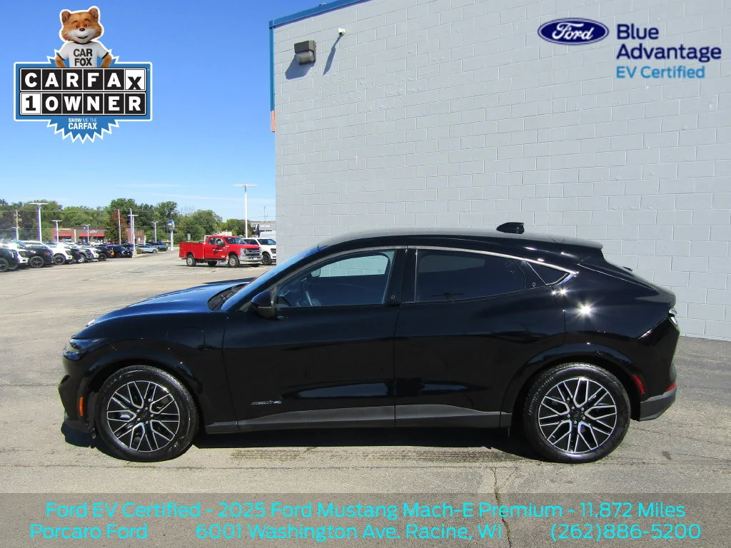 Certified 2025 Ford Mustang Mach-E Premium AWD with VIN 3FMTK3SU0SMA41717 for sale in Racine, WI