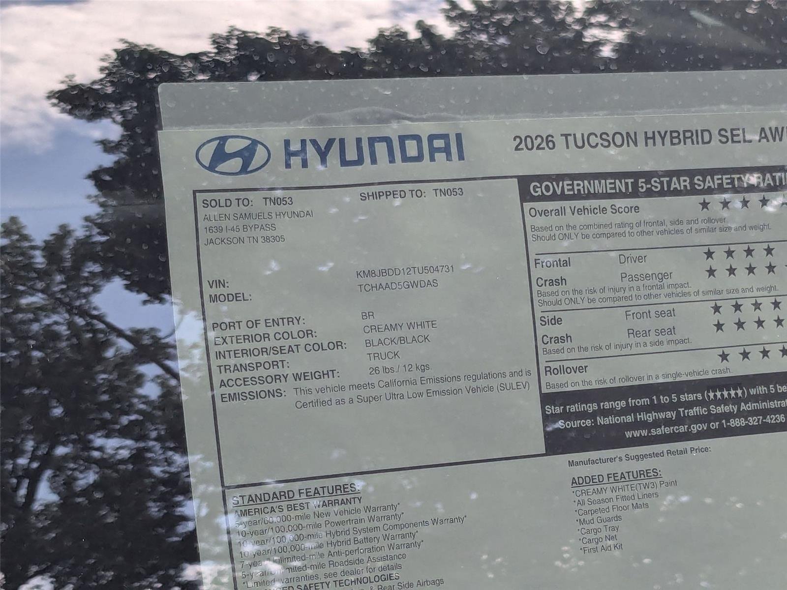New 2026 Creamy White Pearl Hyundai SEL image 21