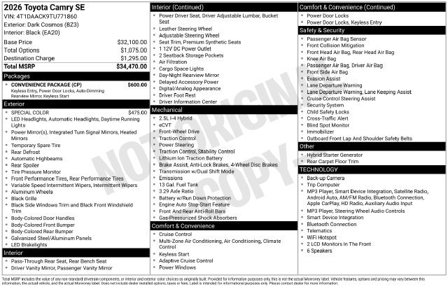 Used 2026  Toyota SE image 7