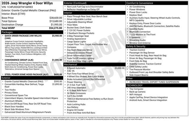 New 2026 Granite Crystal Metallic Clearcoat Jeep Willys image 7