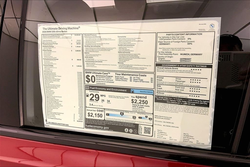Used 2026 Red Metallic BMW 330i xDrive image 12