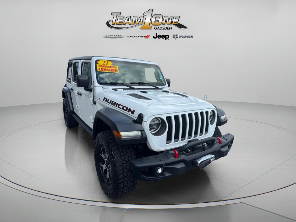 Used 2021 Bright White Clearcoat Jeep Unlimited Rubicon image 1