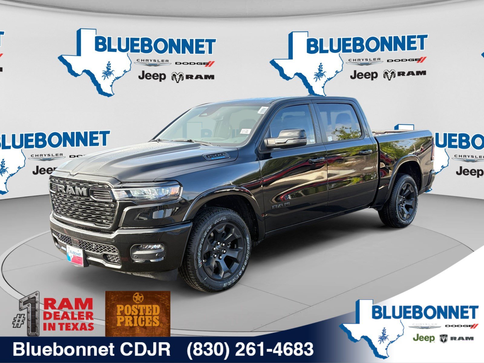 New 2026 Diamond Black Crystal Pearl-Coat Exterior Paint RAM Lone Star image 1