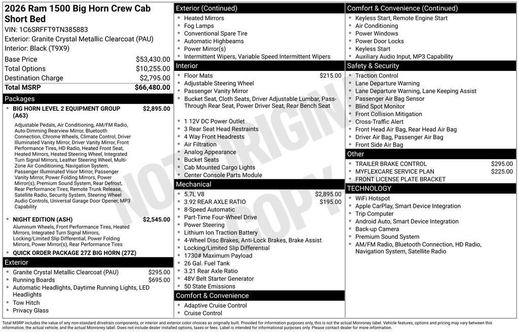 2026 RAM 1500 Big Horn/Lone Star 4x4 Crew Cab 5'7's photo