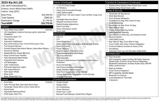 Used 2025 White Kia LXS image 36