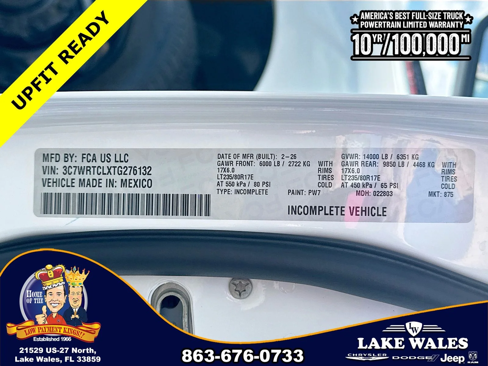 New 2026 Bright White Clear-Coat Exterior Paint RAM TRADESMAN image 27