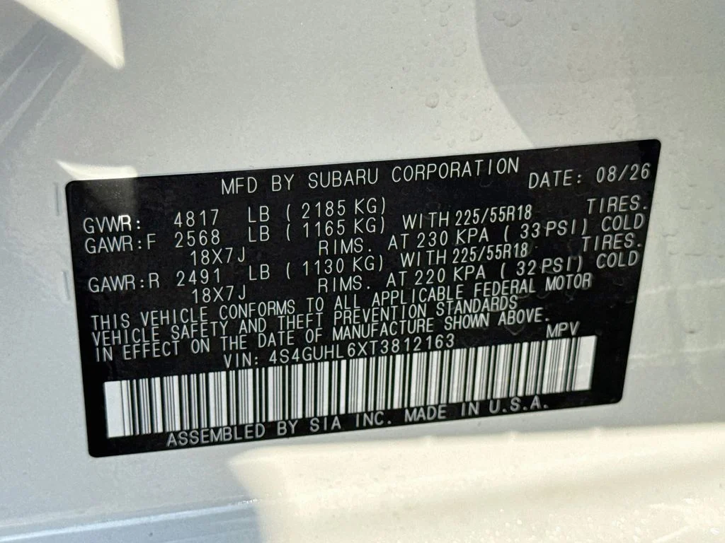 New 2026 White Subaru Limited image 39