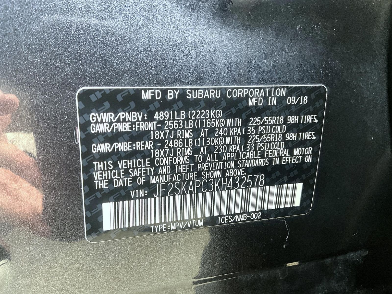 Used 2019 Gray Subaru Sport image 30