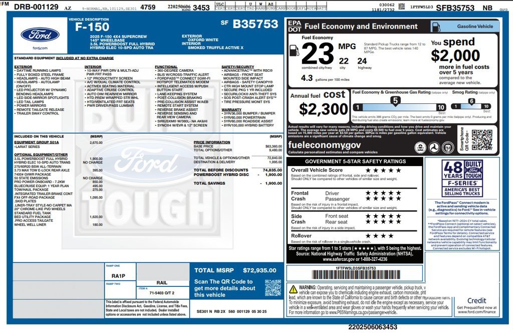Certified Used 2025 White Ford Lariat image 4