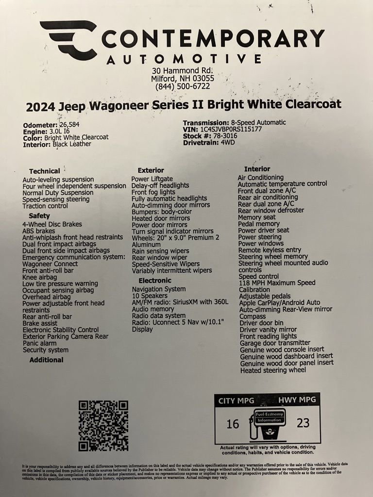 Used 2024 Bright White Clearcoat Jeep Series II image 28