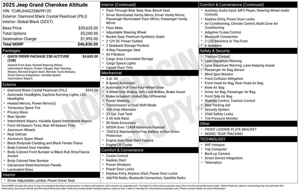 Used 2025 Jeep Grand Cherokee Altitude with VIN 1C4RJHAG2S8699120 for sale in Elk River, Minnesota