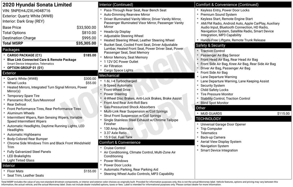 Used 2020 Gray Hyundai Limited image 8