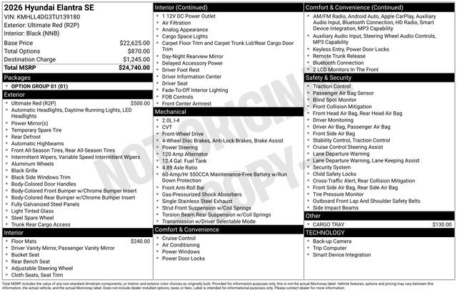 Certified Used 2026 Red Hyundai SE image 38