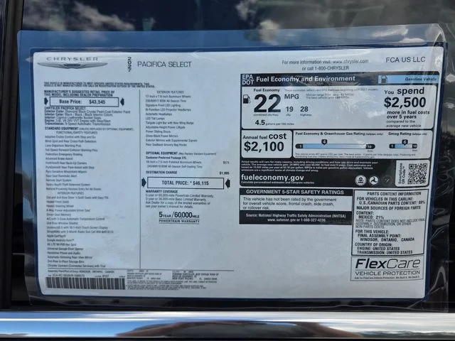 New 2027 Diamond Black Crystal Pearl-Coat Exterior Paint Chrysler Select image 3
