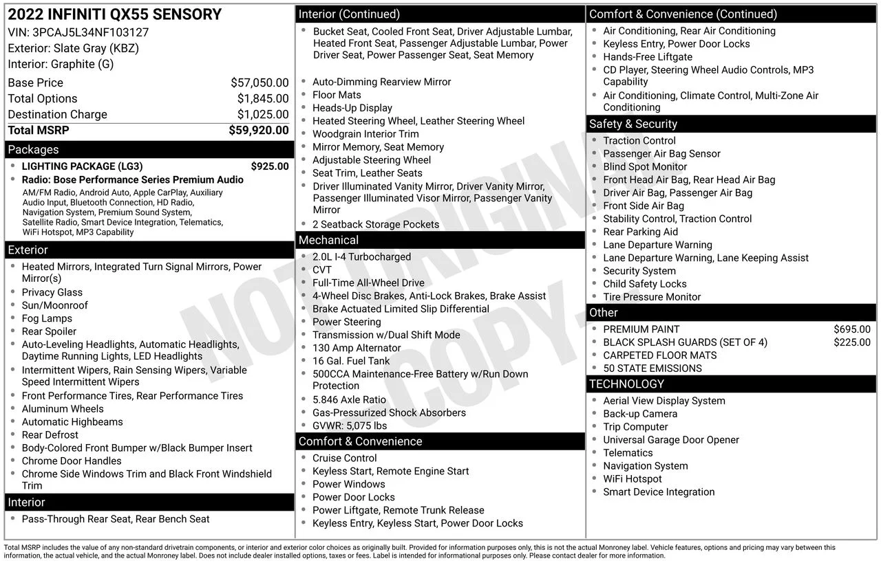Certified Used 2022 Slate Gray INFINITI SENSORY image 29