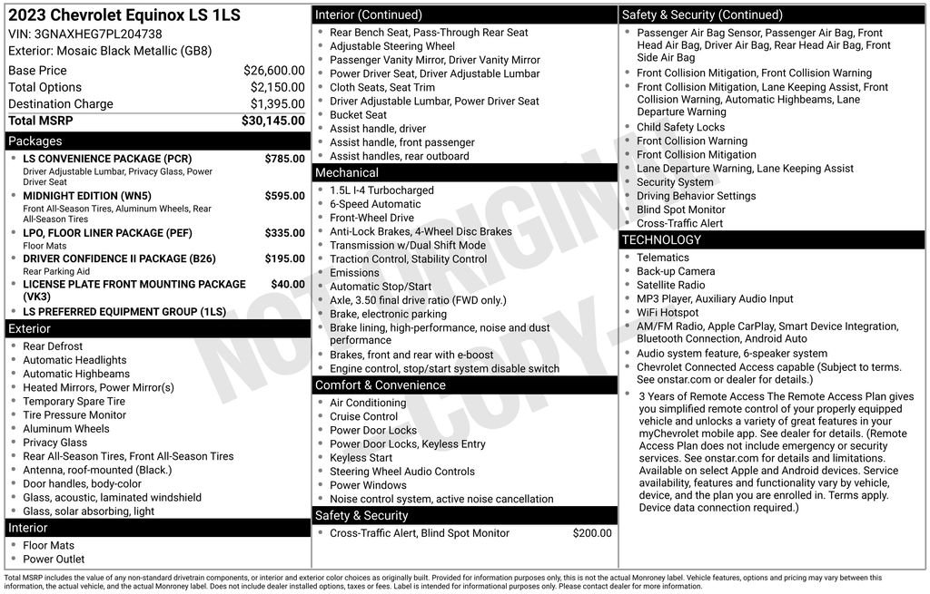 Used 2023 Black Chevrolet LS image 10