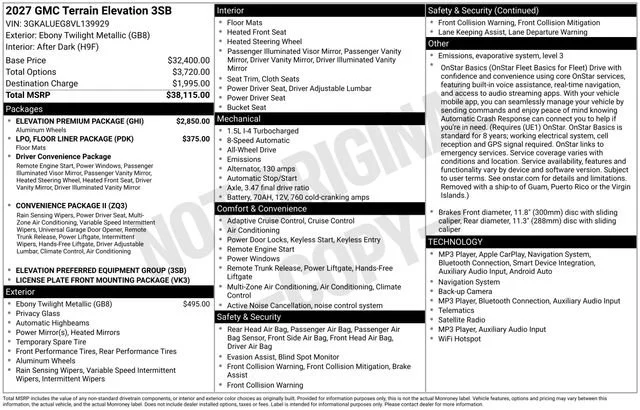 New 2027 Ebony Twilight Metallic GMC Elevation image 5