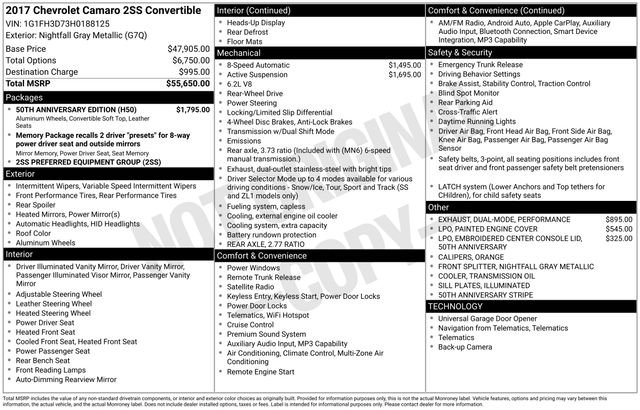 Used 2017 Gray Metallic Chevrolet SS image 1