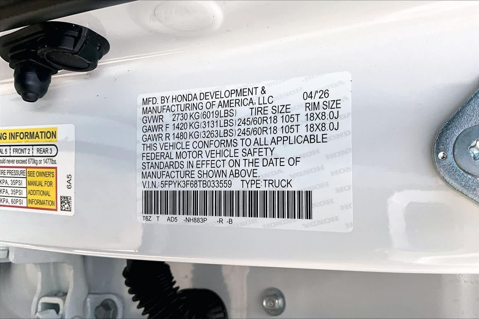 New 2026 Platinum White Pearl Honda TrailSport image 19