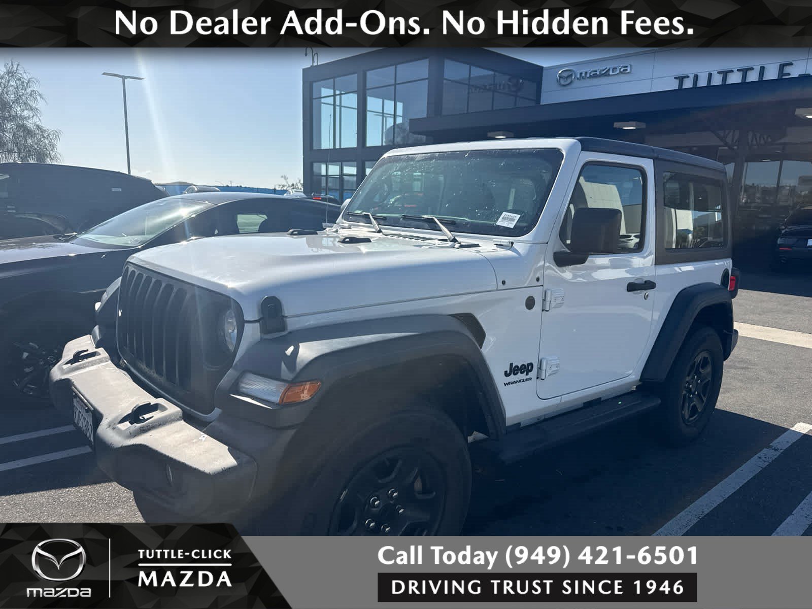 Used 2022 Bright White Clearcoat Jeep Sport image 1