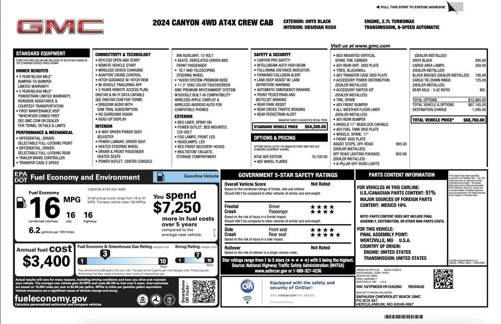Used 2024 Onyx Black GMC AT4X image 2