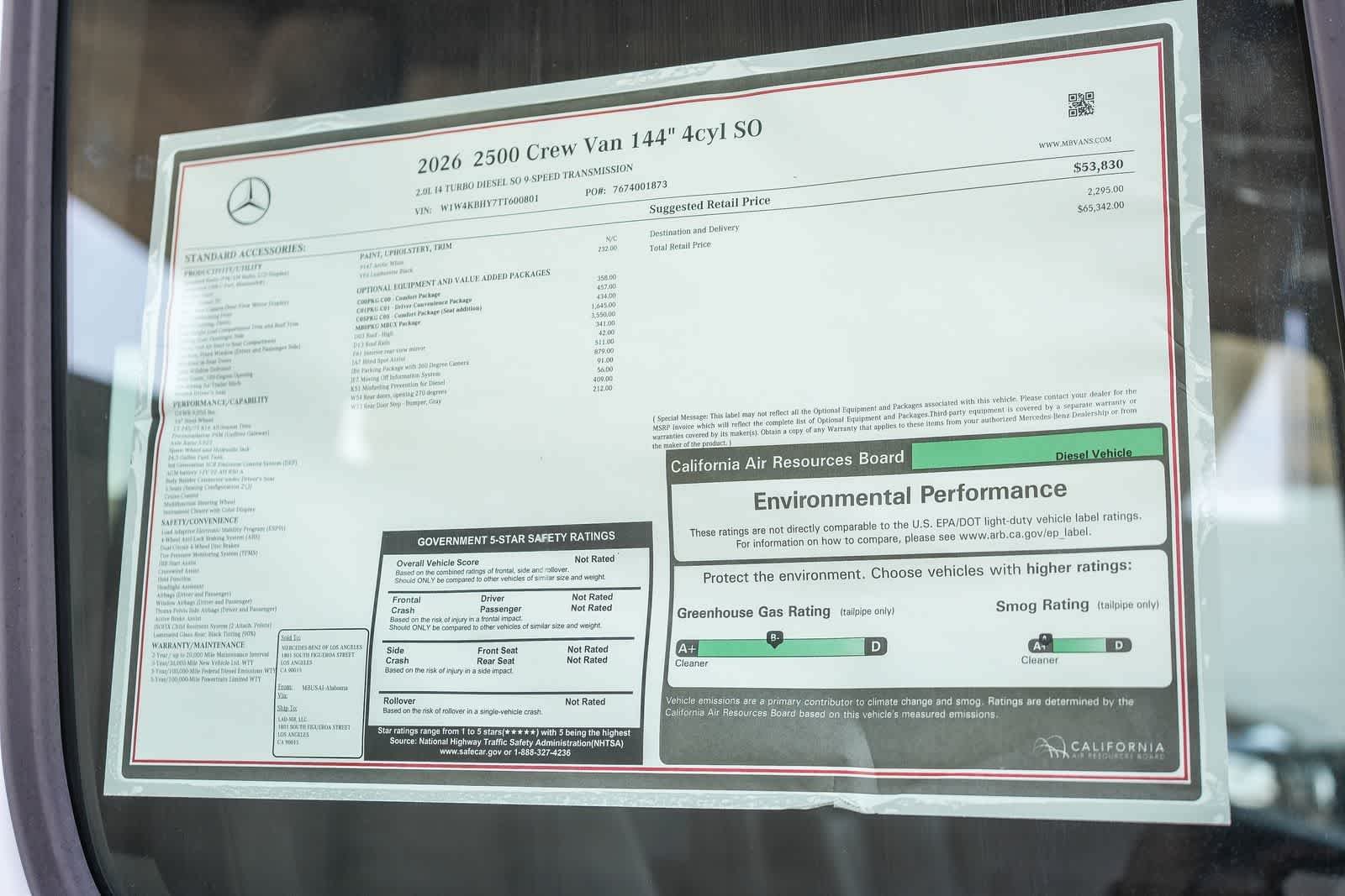 New 2026 Arctic+White Mercedes-Benz Crew 144 WB  RWD 2.0L 4-Cylinder image 66