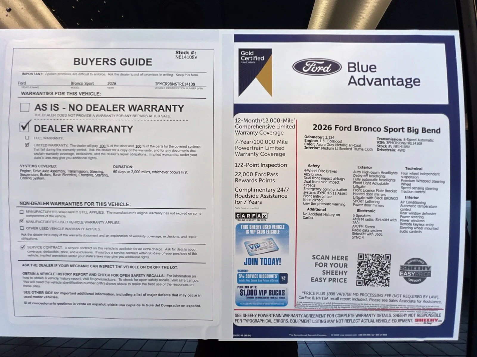 Certified Used 2026 Azure Gray Metallic Ford Big Bend image 29