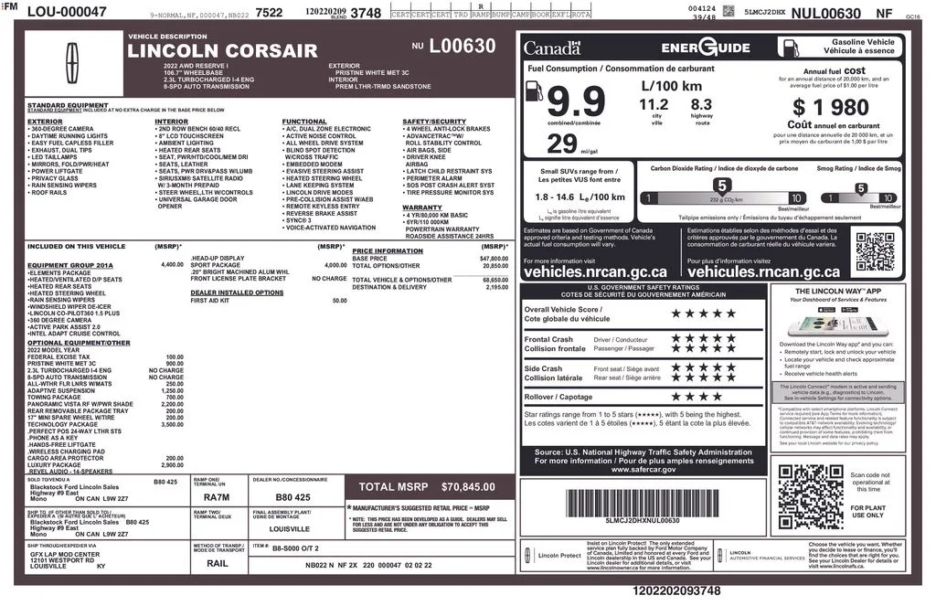 Used 2022 Pristine White Metallic Tri-Coat Lincoln Reserve image 36