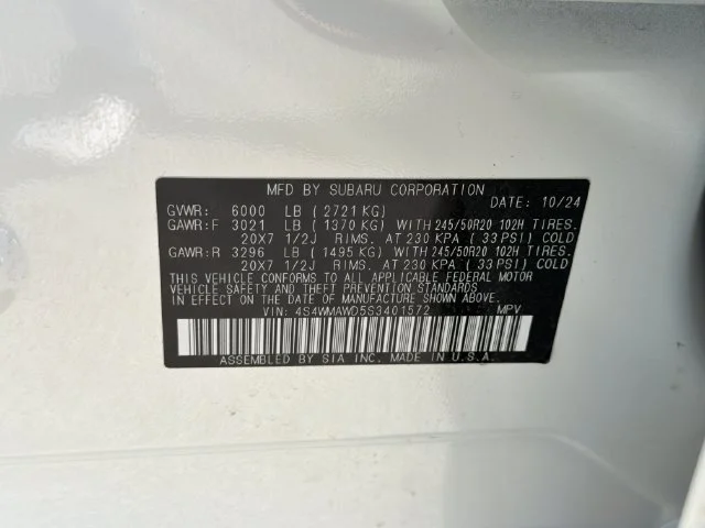 Certified Used 2025 White Subaru Onyx Edition Touring image 30