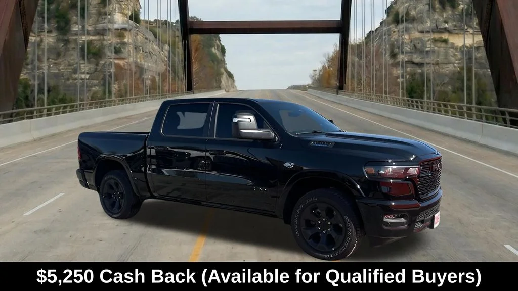 New 2026 Diamond Black Crystal Pearl-Coat Exterior Paint RAM Big Horn/Lone Star image 14