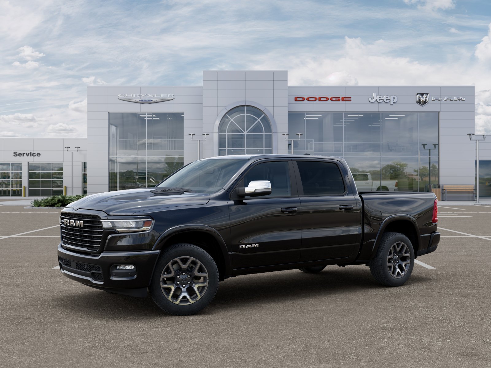 New 2026 Diamond Black Crystal Pearl-Coat Exterior Paint RAM Laramie image 2