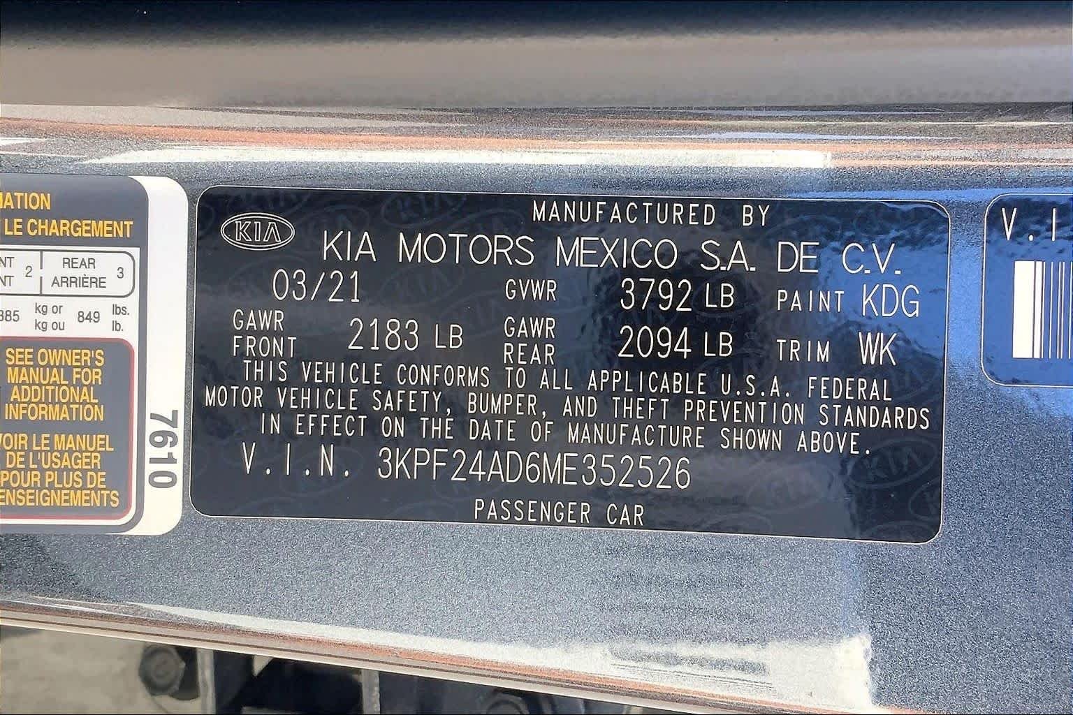 Used 2021 Gray Kia LXS image 66