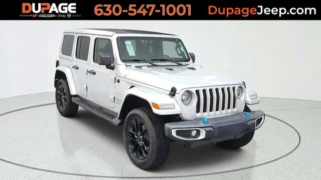 Used 2023 Silver Jeep Sahara 4xe image 1