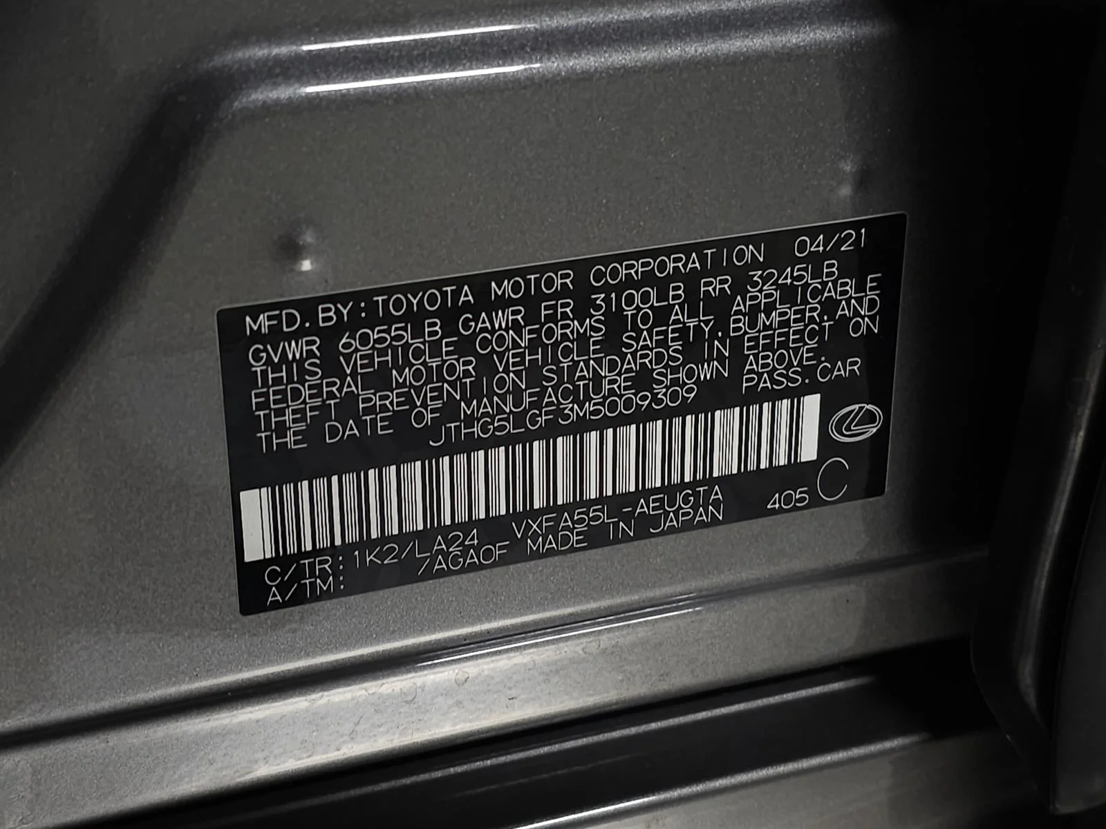 Certified Used 2021 Manganese Lexus LUXURY image 41