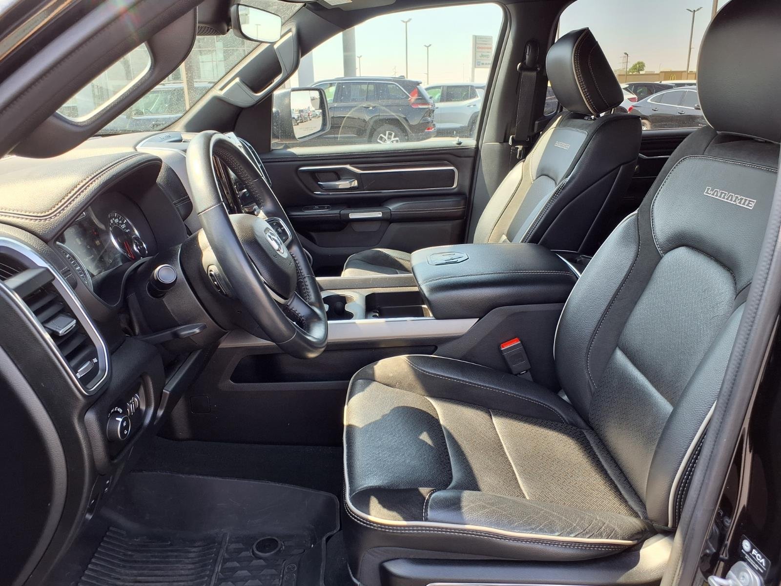 Used 2023 Diamond Black Crystal Pearl Coat RAM Laramie image 12