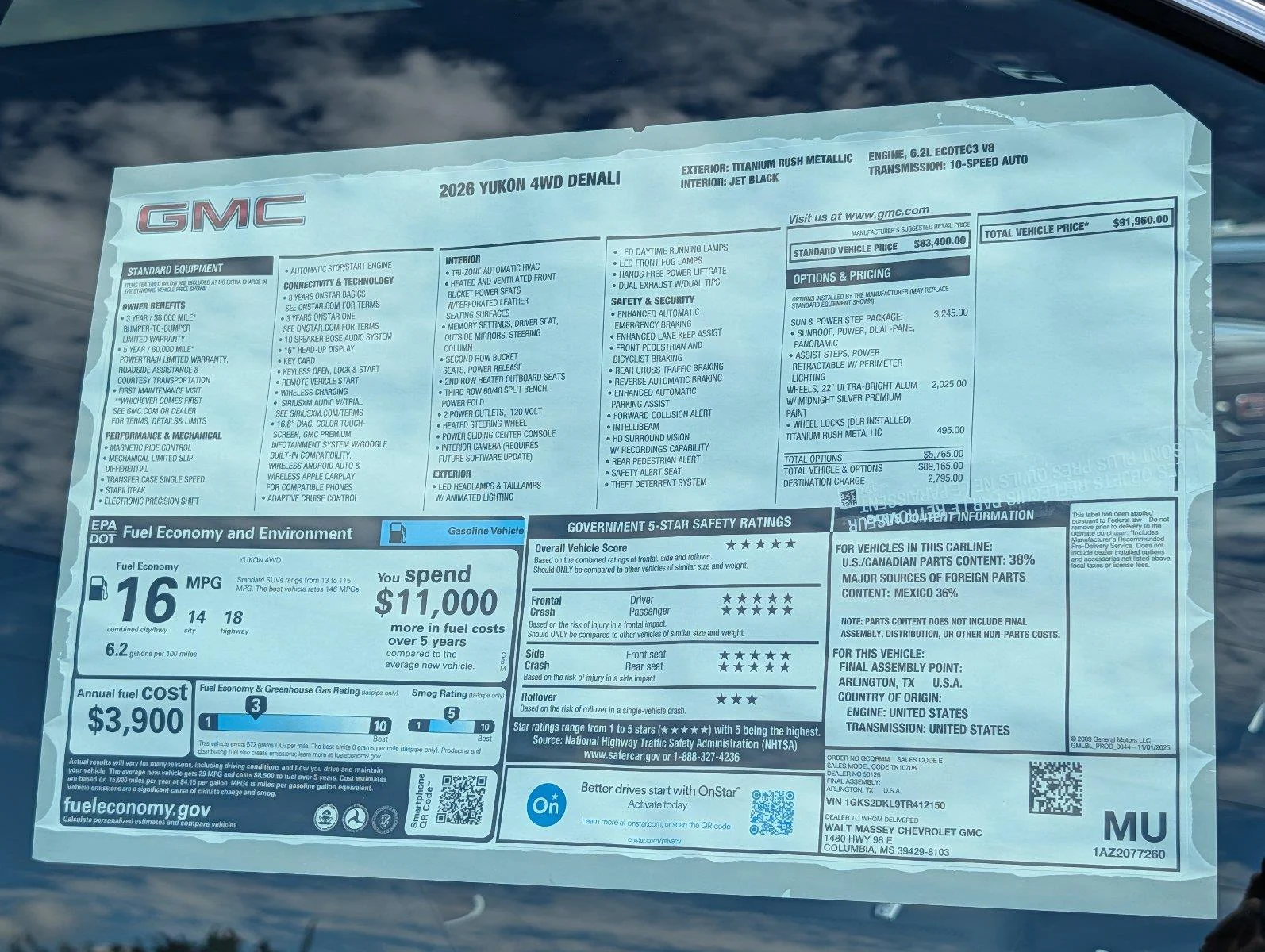 New 2026 Titanium Rush Metallic GMC Denali image 39