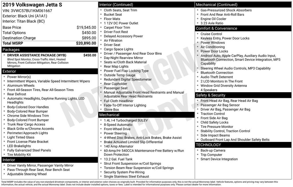 Used 2019 Black Uni Volkswagen  image 28