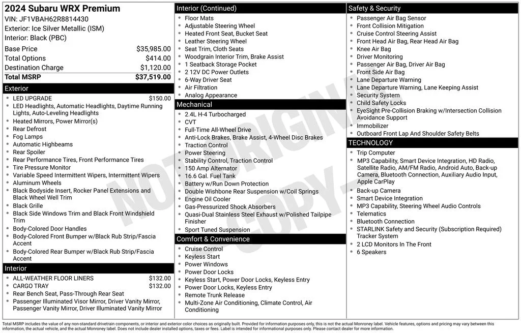 Used 2024 Silver Subaru Premium image 27