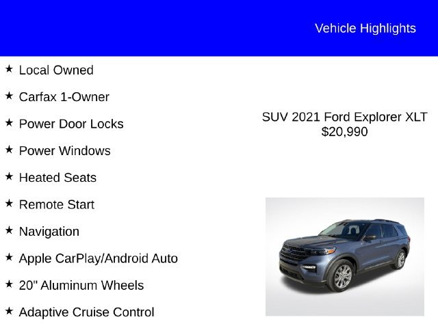Used 2021 Infinite Blue Metallic Tinted Clearcoat Ford XLT image 2