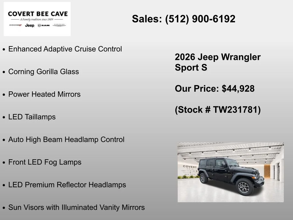 New 2026 Black Jeep Sport S image 37