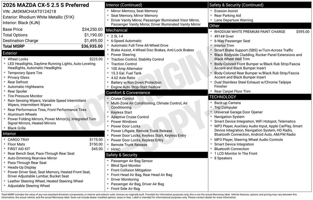 New 2026 Rhodium White Metallic Mazda 2.5 S Preferred AWD image 21