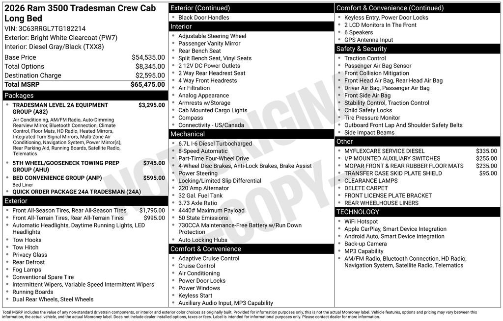 New 2026 Bright White Clear-Coat Exterior Paint RAM Tradesman image 24