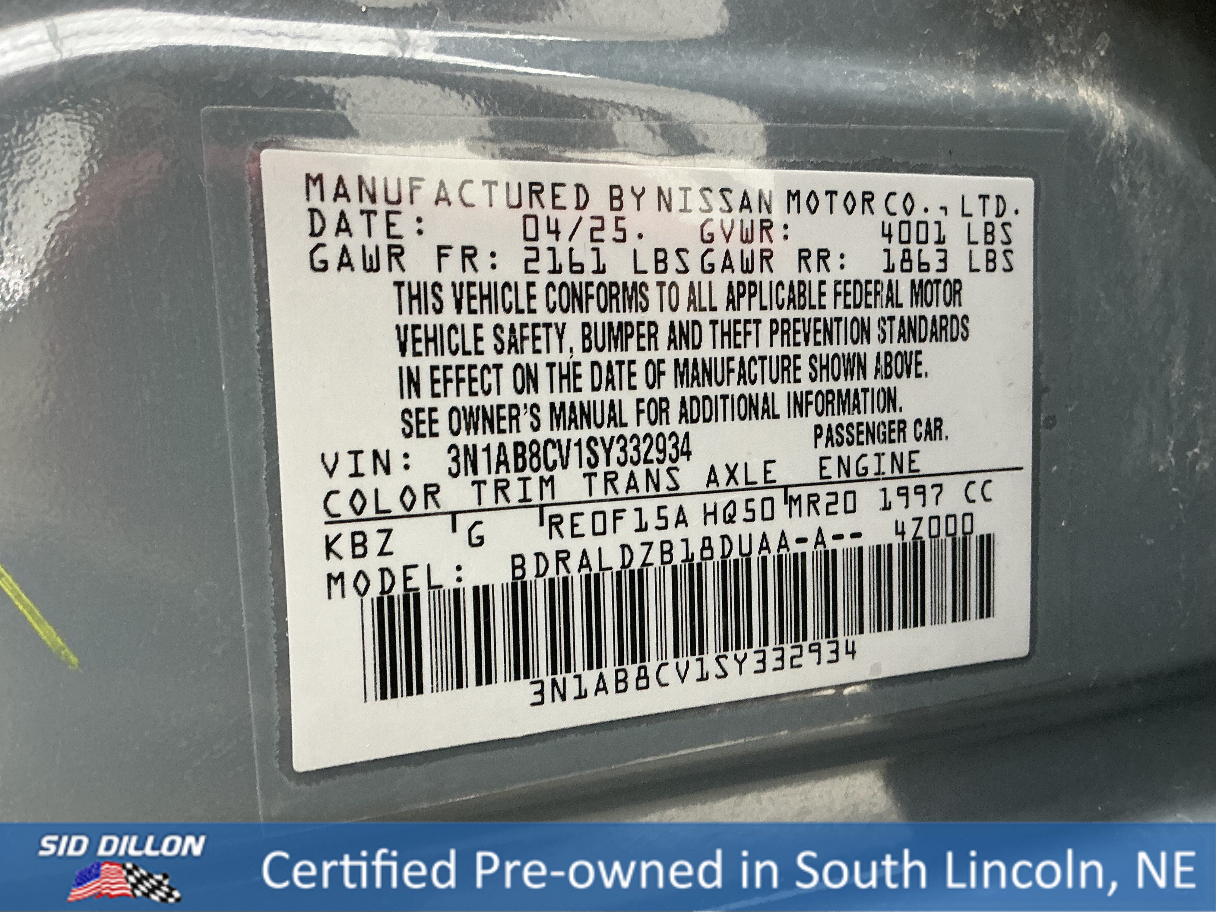 Used 2025 Atlantic Gray Metallic Nissan SV image 14