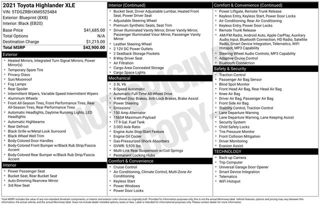 Used 2021 Blue Toyota XLE image 7