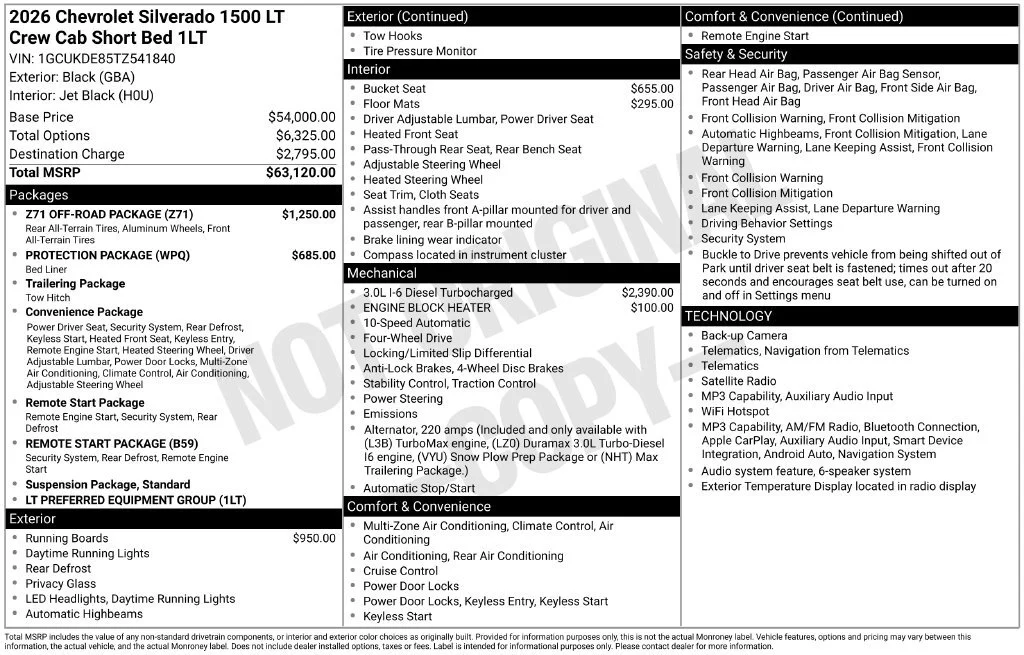 New 2026 Black Chevrolet LT image 6