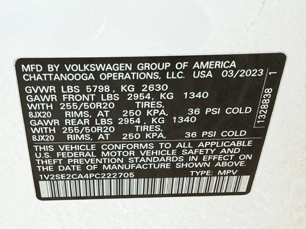 Used 2023 White Volkswagen 3.6L V6 SEL R-Line image 35