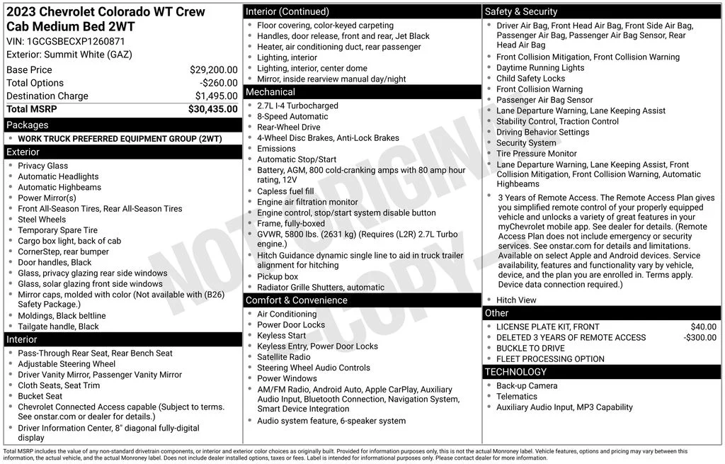 Used 2023 White Chevrolet Work Truck image 16