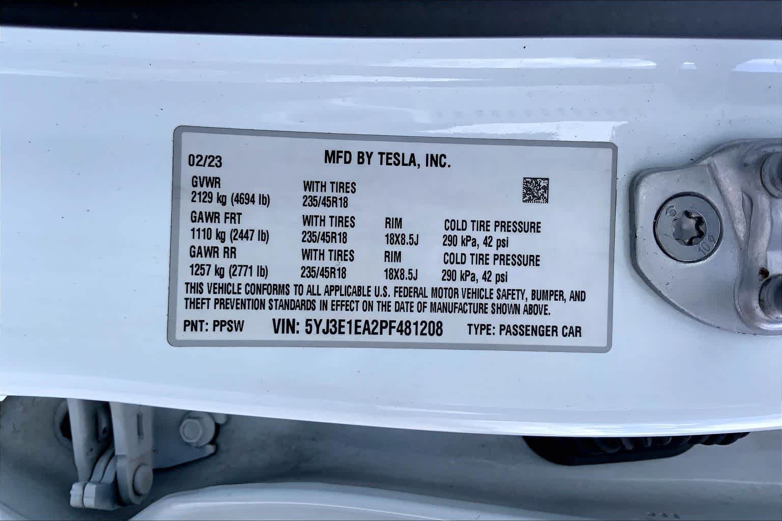 Used 2023 Pearl White Multi-Coat Tesla  image 31