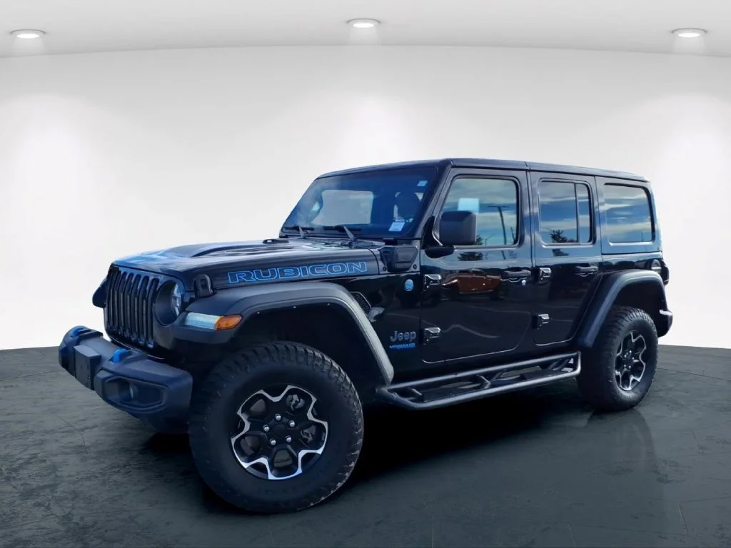 Used 2021 Black Jeep Unlimited Rubicon 4xe image 2