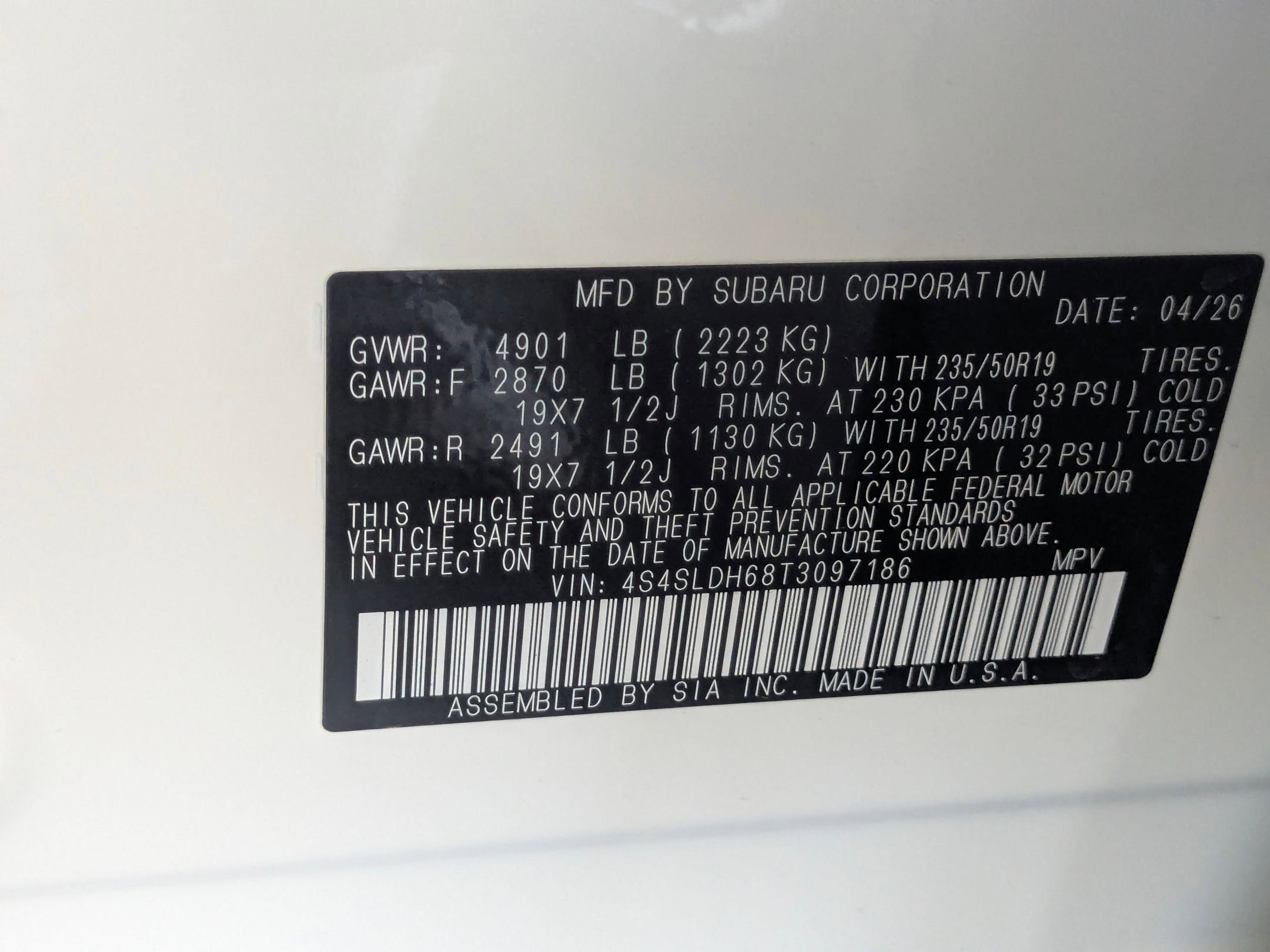 New 2026 CRYSTAL WHITE PEARL Subaru Sport Onyx Edition image 15
